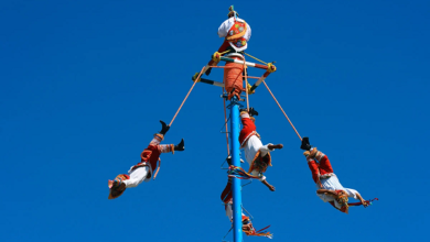 Voladores de Papantla se suman a las culturas que devuelven la dignidad a Los Pinos￼