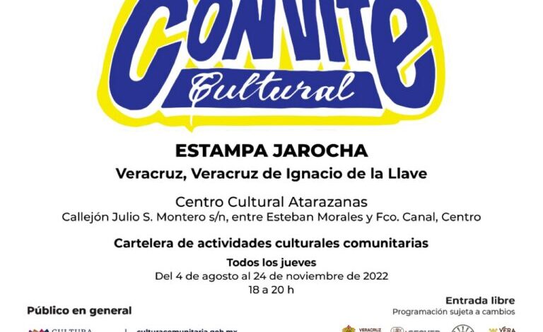 Invita IVEC al Convite Cultural “Estampa Jarocha”, en el Centro Cultural Atarazanas