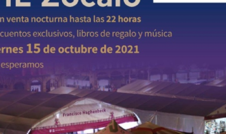 Realizan ‘venta nocturna’ en la Feria del Libro del Zócalo 2021