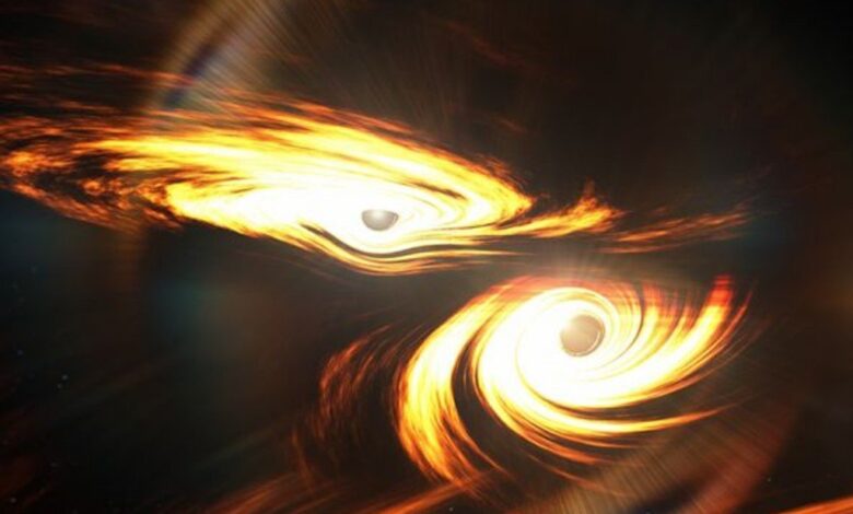 Insólita colisión de dos agujeros negros