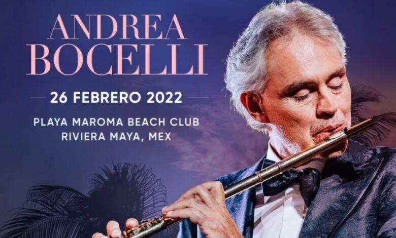 Inicia la cuenta regresiva para el concierto de Andrea Bocelli en la Riviera Maya