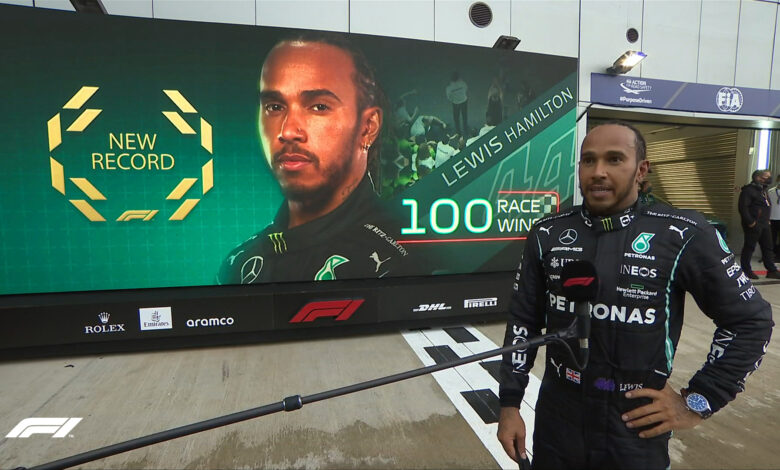 Logra centésima victoria Hamilton en F1; carrerón de Verstappen