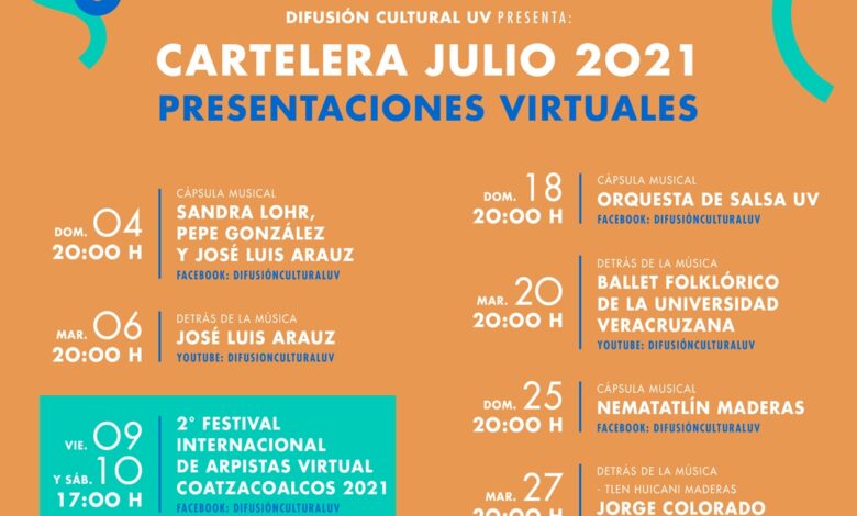 Mucha música y teatro en la cartelera de julio de Difusión Cultural UV