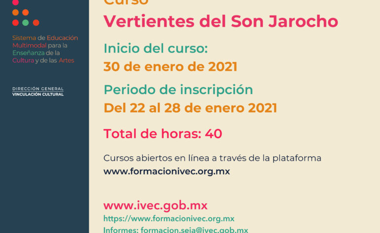 Invita IVEC a inscribirse al curso en línea “Vertientes del Son Jarocho”