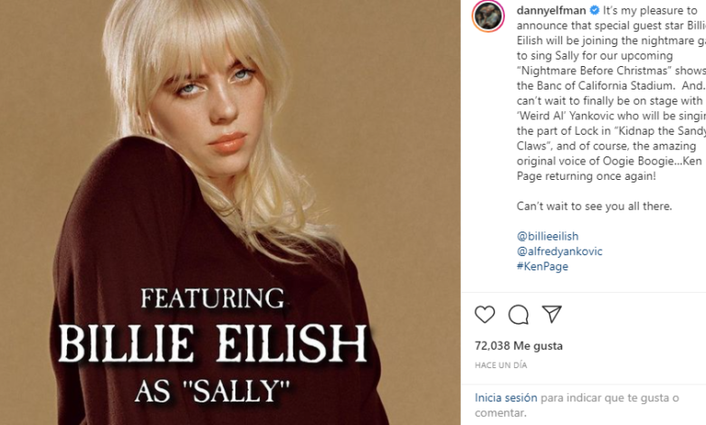 Billie Eilish será «Sally» de «El extraño mundo de Jack»