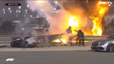 Romain Grosjean sufre un grave accidente en el GP de Bahrein