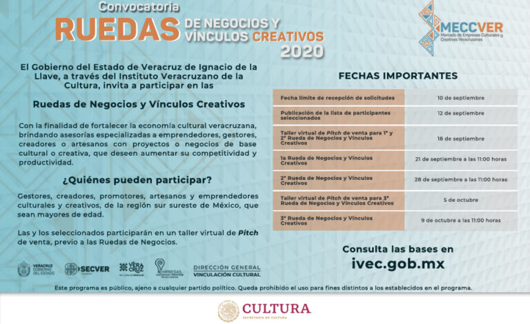 Convoca IVEC a participar en Ruedas de Negocios y Vínculos Creativos 2020