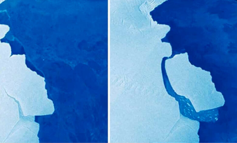 Gran desprendimiento de hielo en el «Pine Island» de  la Antártida