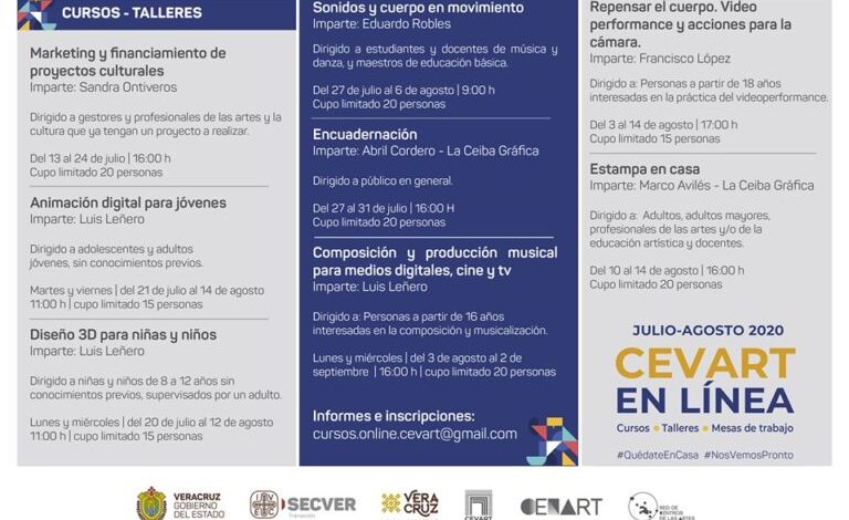 Presenta programa de actividades en línea del Cevart