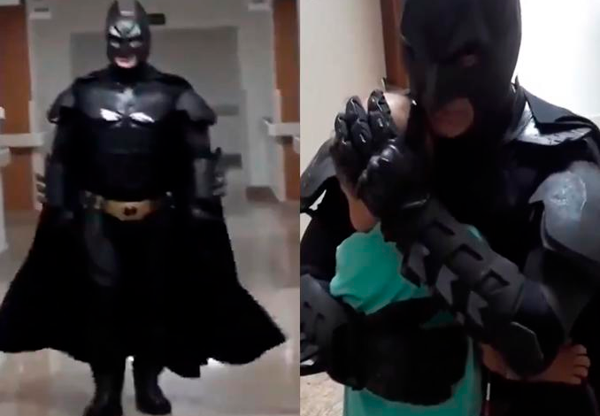 Médico se viste de Batman para cumplir el sueño de niño con cáncer