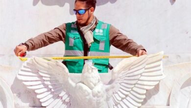 Restauraran águila del hemiciclo de Benito Juárez