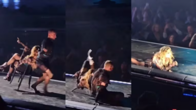Madonna sufre caída en pleno concierto