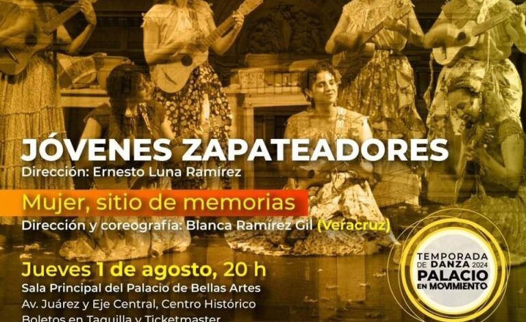 Mujer, sitio de memorias de la compañía escénica veracruzana Jóvenes Zapateadores se presentará en el Palacio de Bellas Artes