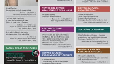 Presenta SECVER su cartelera de actividades con enfoque inclusivo del mes de agosto