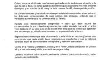 Madre de «Fofo» Márquez ofrece disculpa pública a Edith, mujer violentada por su hijo